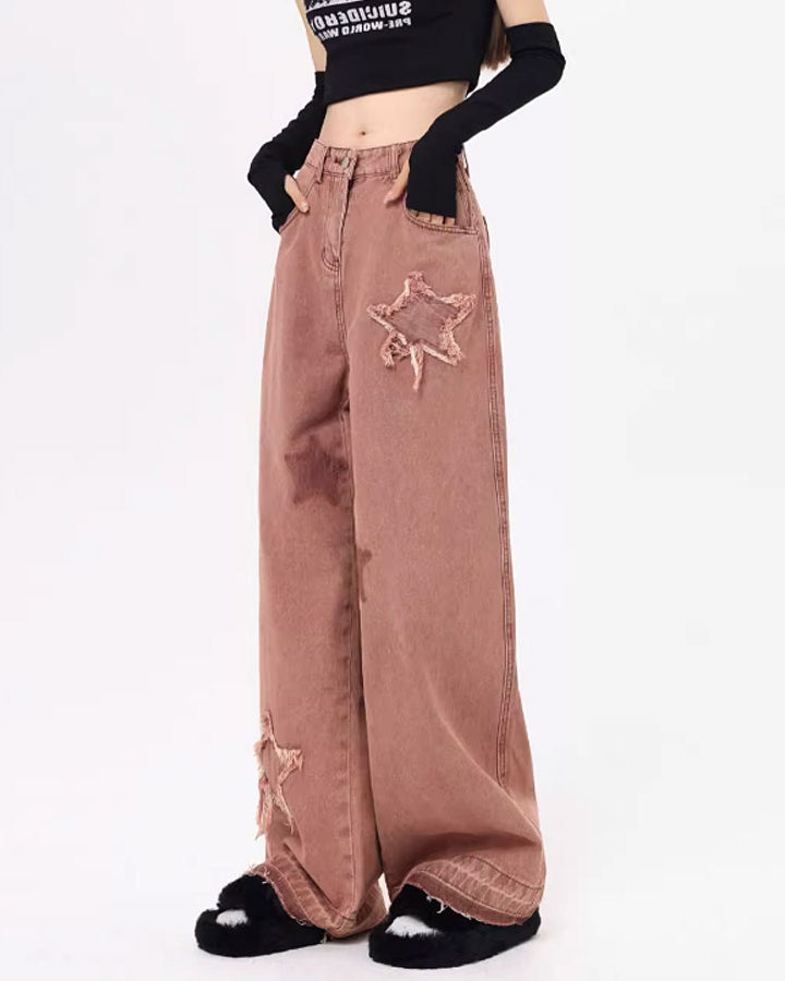 Star Patch Pink Jeans