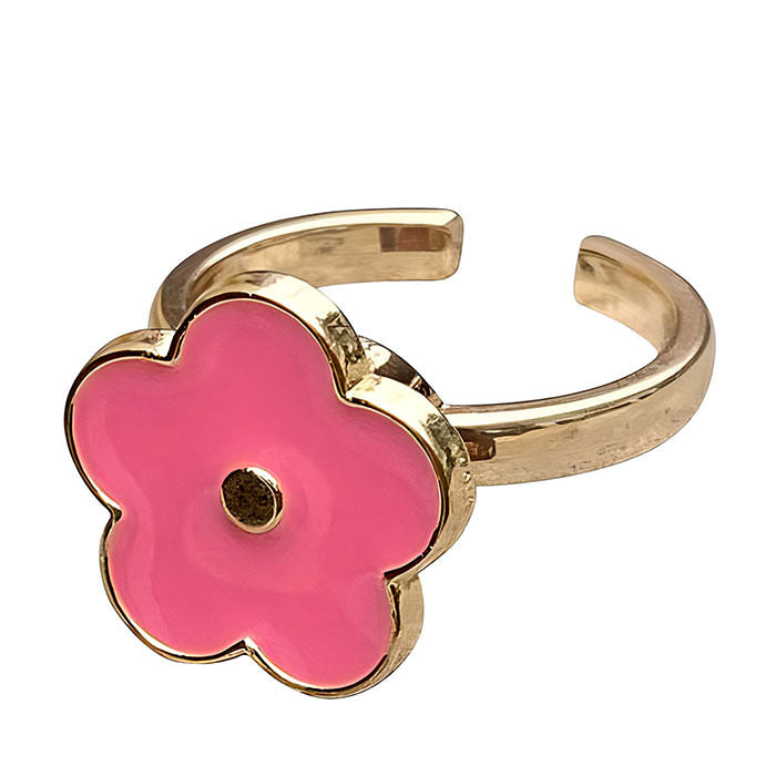 Bague d'anxiété à fleur rose