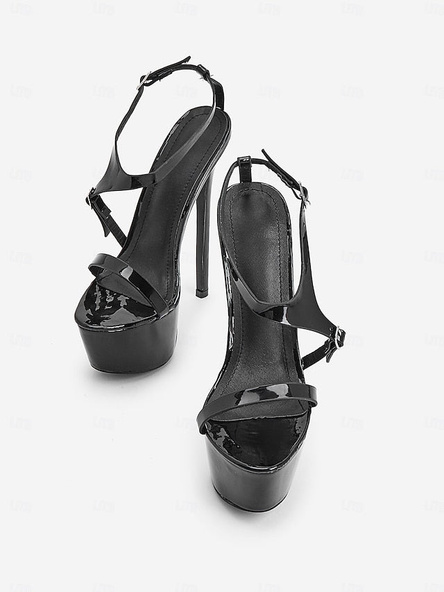 Sandals High Platform Heel Women's Black