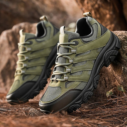 Men's Beige Outdoor Hiking Sneakers - Lightweight