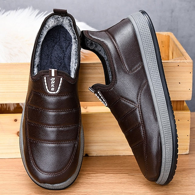 Men's Loafers & Slip-Ons Winter Boots Fleece lined PU