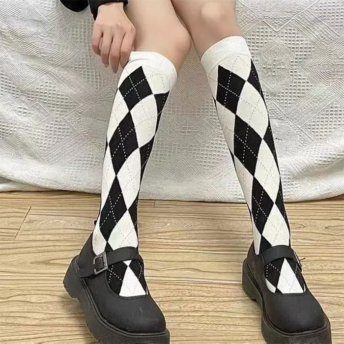 Chaussettes hautes Preppy Argyle