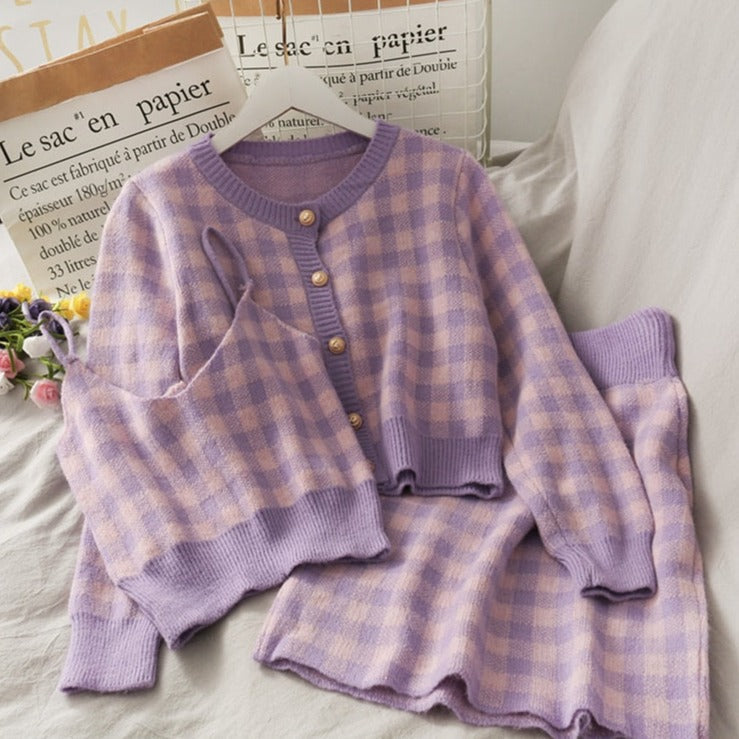 Pretty Prepstar Plaid Outfit Set