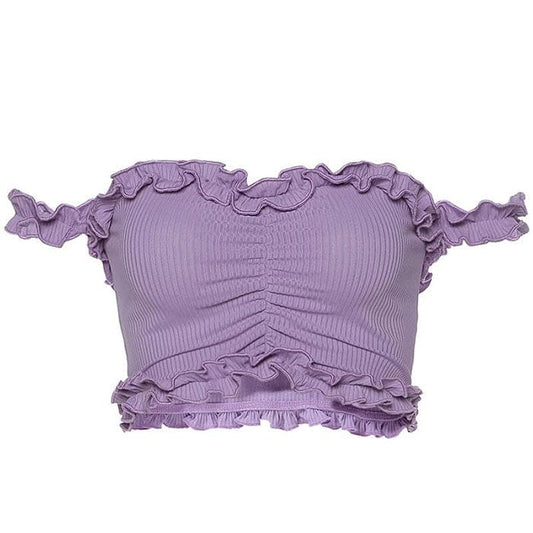 Purple Crop Top - T - Shirts