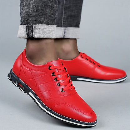 Men's Quilted Blue Faux Leather Sneakers - Stylish Lace-Up