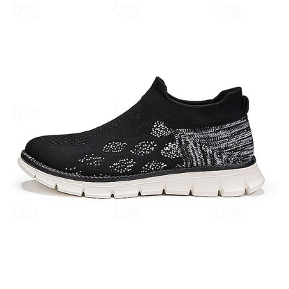 Men's Textured Knit Slip-On Sneakers, Comfort Fit with