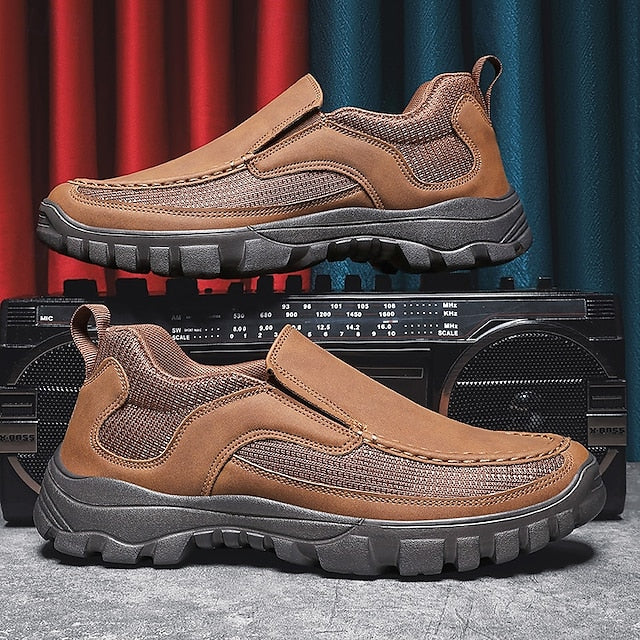 Men's Maroon Perforated Slip-On Sandals with Stylish Design