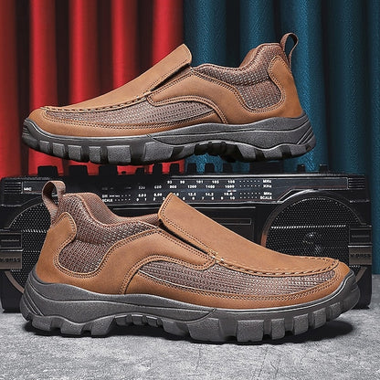 Men's Maroon Perforated Slip-On Sandals with Stylish Design