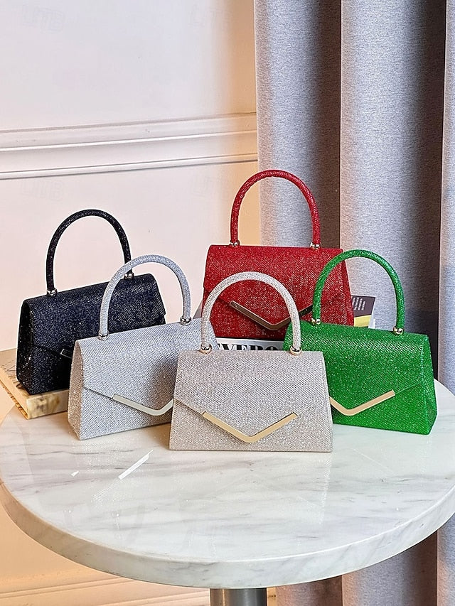 Women's Evening Chain with Glitter Strap Bag – Clutch