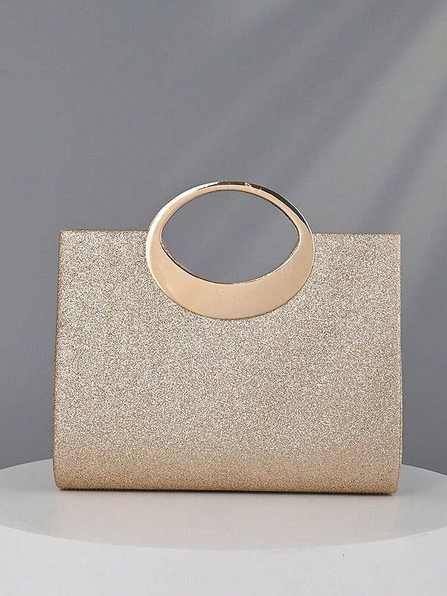 with – Round Handle Rhinestone Bag Women's Clutch Evening