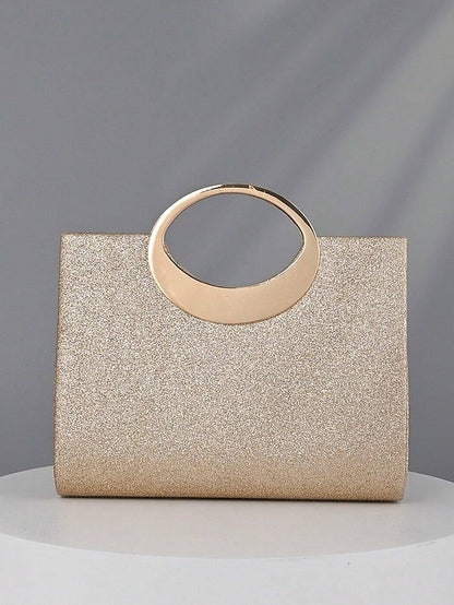with – Round Handle Rhinestone Bag Women's Clutch Evening