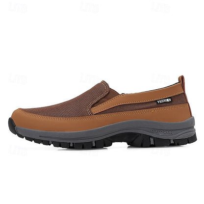 Men's Breathable Mesh Slip-on Sneakers with Rubber Sole -