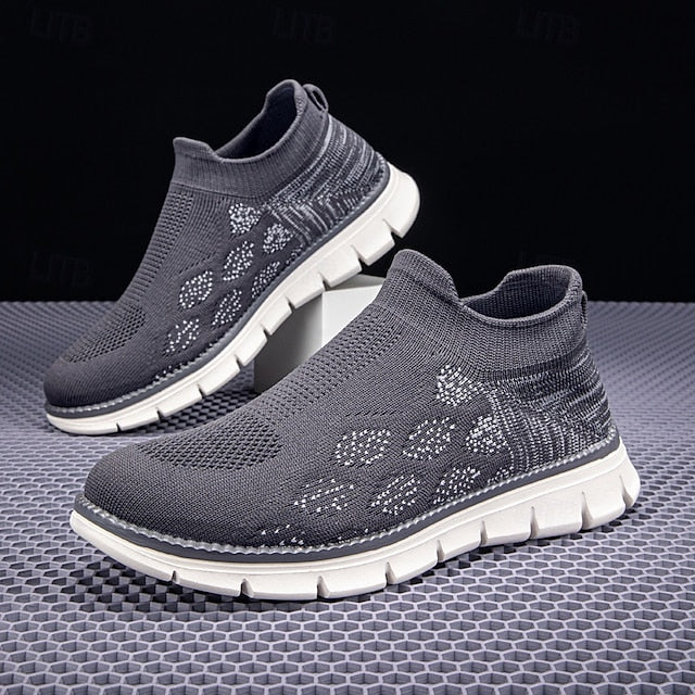 Men's Textured Knit Slip-On Sneakers, Comfort Fit with