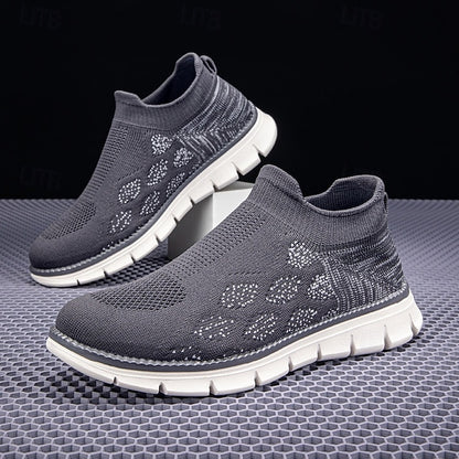 Men's Textured Knit Slip-On Sneakers, Comfort Fit with