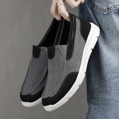 Men's Beige Canvas Slip-On Loafers – Lightweight