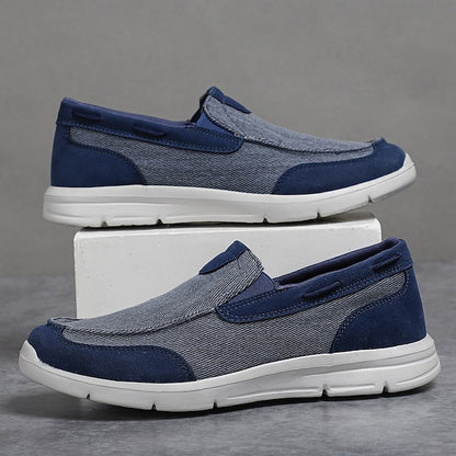 Men's Beige Canvas Slip-On Loafers – Lightweight