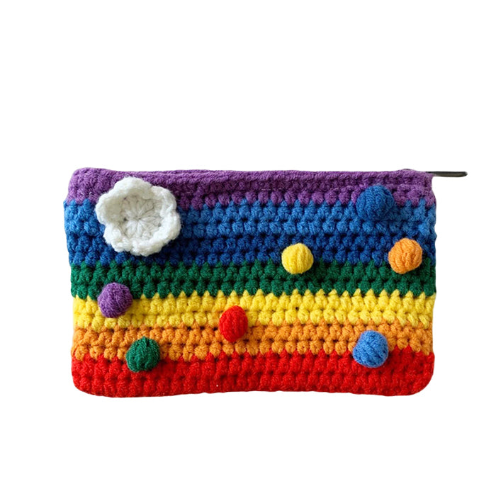 Rainbow Knitted Purse