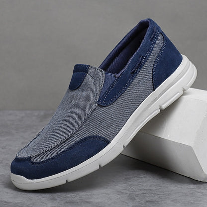 Men's Beige Canvas Slip-On Loafers – Lightweight