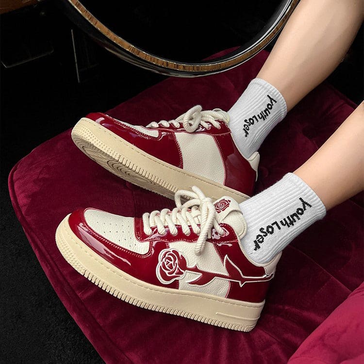 Red Rose Sneakers - Sneakers