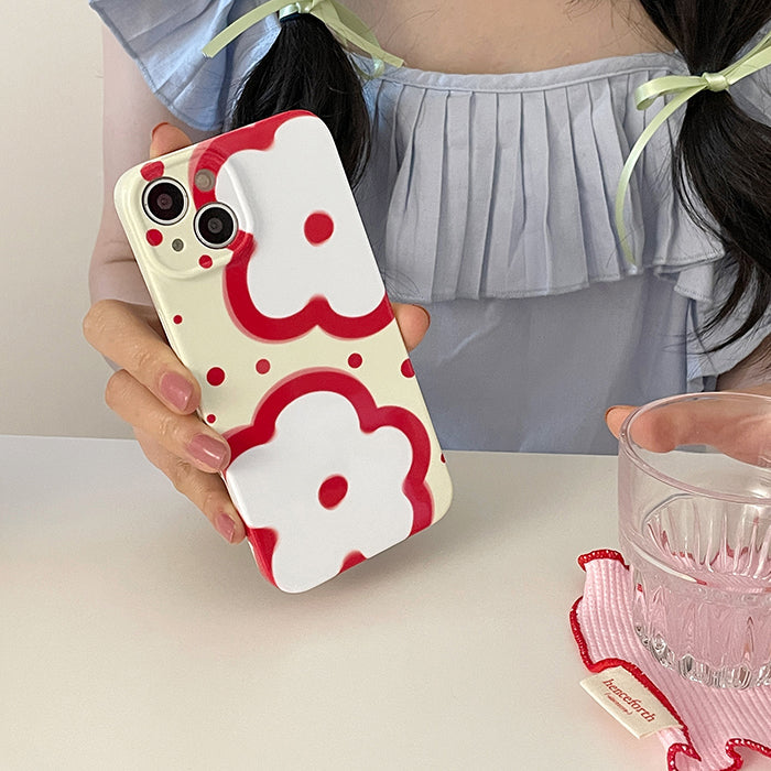 Coque iPhone Fleurs Rouges