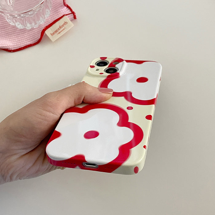 Coque iPhone Fleurs Rouges