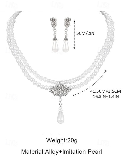 Bridal Double-Layer Jewelry – Necklace Elegant Pearl Set