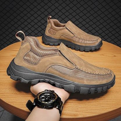 Men's Maroon Perforated Slip-On Sandals with Stylish Design