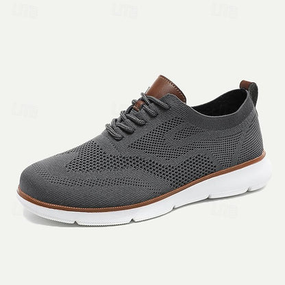 Men's Breathable Knit Sneakers - Lightweight Casual Walking