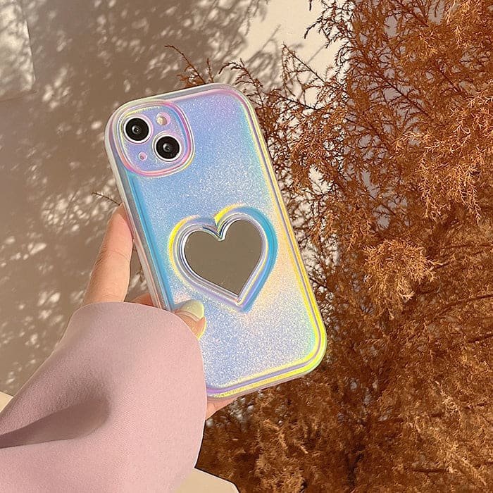 Silver Heart Mirror Phone Case - IPhone Case