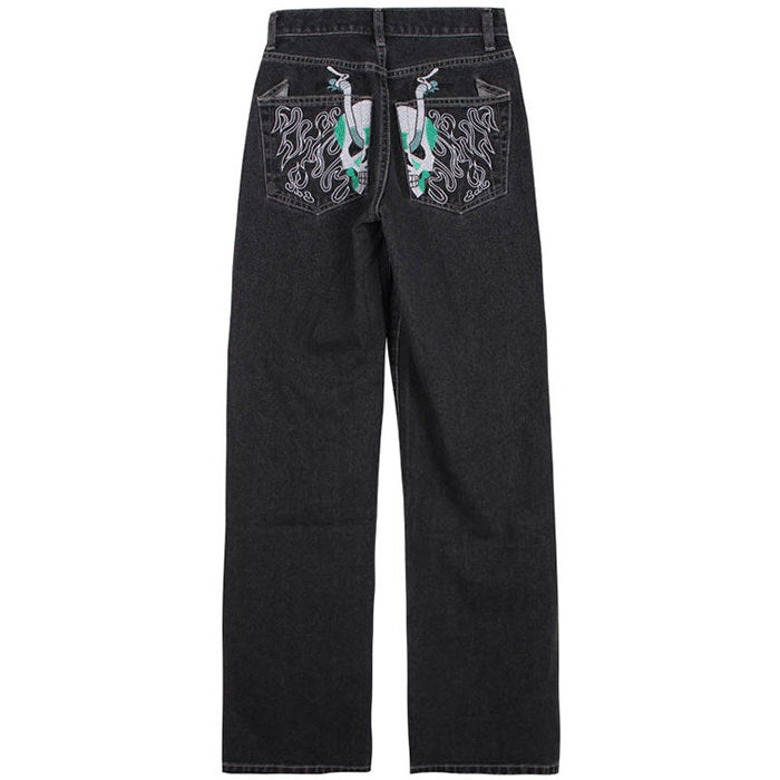 Skeleton Embroidery Jeans