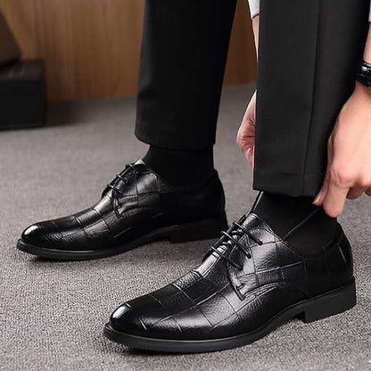 Crocodile Shoes Black Classic – Pattern Dress Men's
