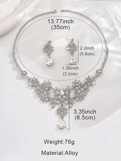 Elegant – Tiara Jewelry and Silver Rhinestone Set Women's