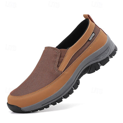 Men's Breathable Mesh Slip-on Sneakers with Rubber Sole -