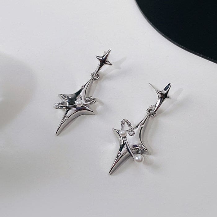 Star Aesthetic Earrings - Standart / Silver - earrings