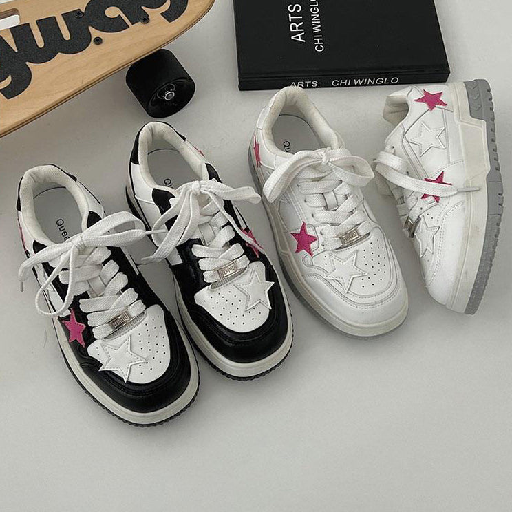 Pink Black Star Sneakers