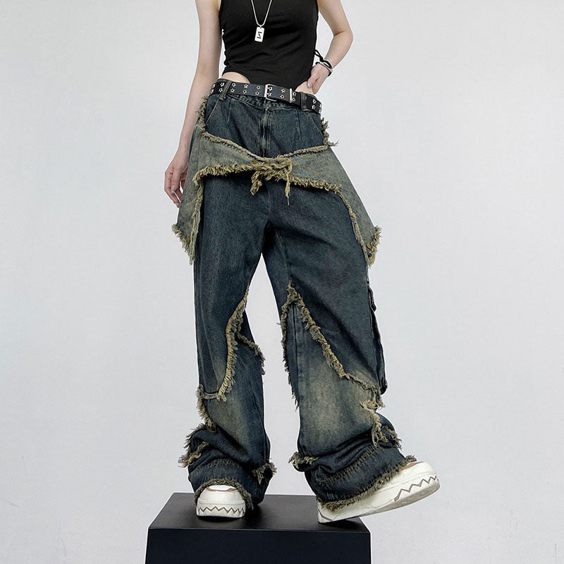 Y2K Cool Star Wide Leg Jeans