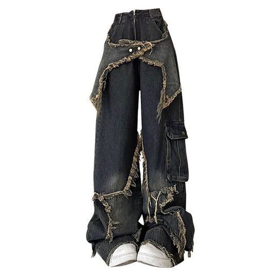 Y2K Coole Jeans mit weitem Bein und Stern