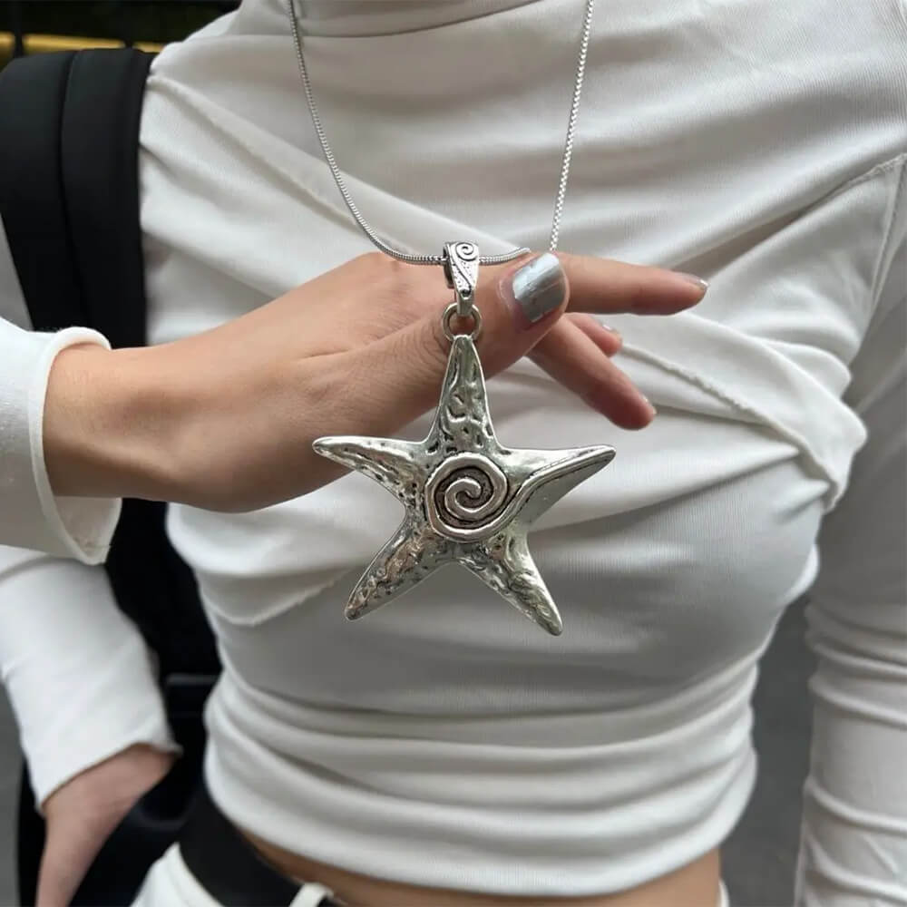 Chunky Starfish Pendant Necklace