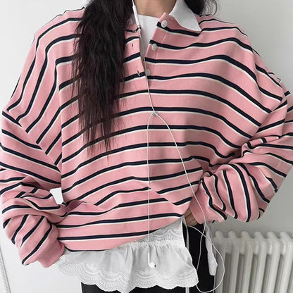 Bonjour Baby Stripe Sweatshirt Polo