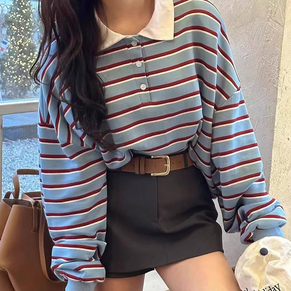 Bonjour Baby Stripe Sweatshirt Polo