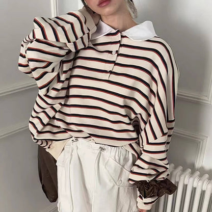 Bonjour Baby Stripe Sweatshirt Polo