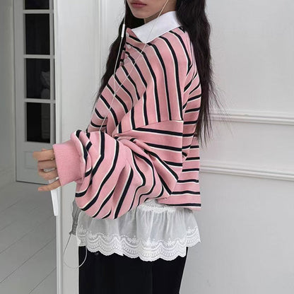 Bonjour Baby Stripe Sweatshirt Polo