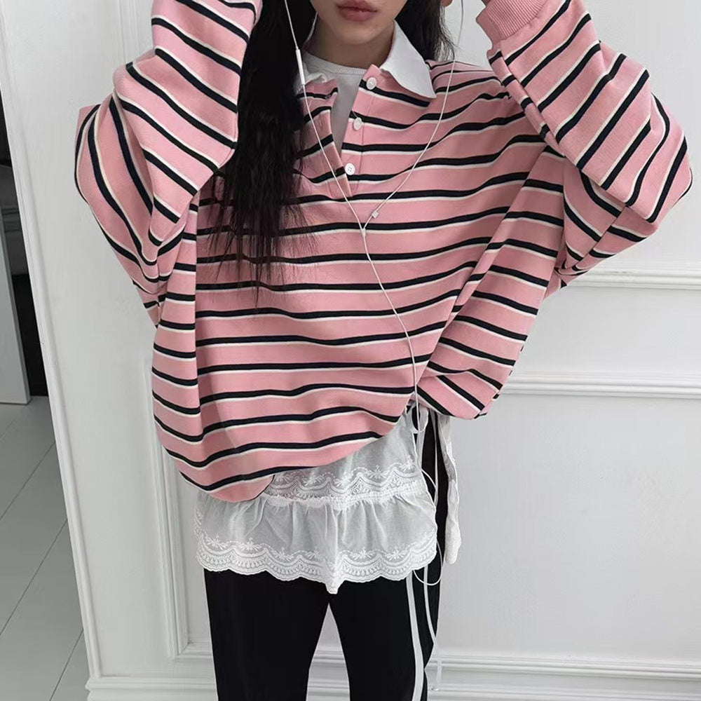 Bonjour Baby Stripe Sweatshirt Polo