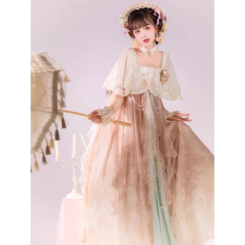 Sweet Fancy Chinese Style Long Dress - Modern Hanfu