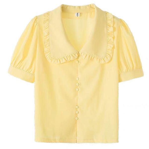 Sweet Frill Collar Blouse - Shirts