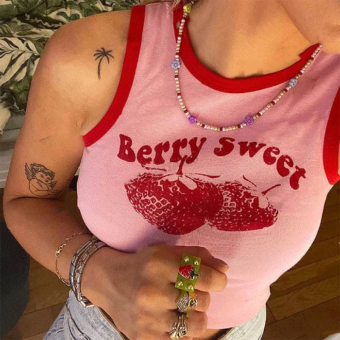 Sweet Strawberry Tank Top - Tops