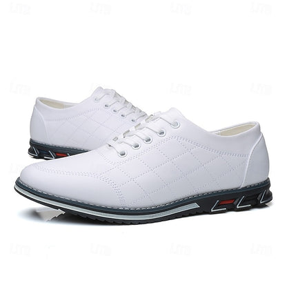 Men's Quilted Blue Faux Leather Sneakers - Stylish Lace-Up