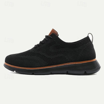Men's Breathable Knit Sneakers - Lightweight Casual Walking