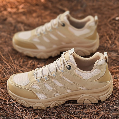 Men's Beige Outdoor Hiking Sneakers - Lightweight