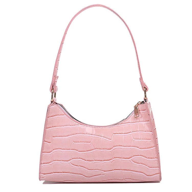 Texture Strap Handbag - Standart / Pink - Handbags